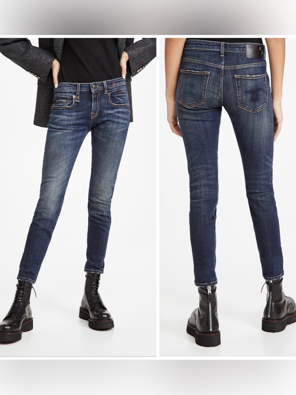 R13 "Boy Skinny" Blue Jeans Size 26